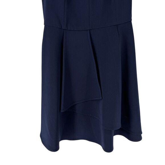 Adelyn Rae Dress Navy Blue Sleeveless Ruffle Small Fit & Flare Above Knee V Neck - Picture 4 of 8